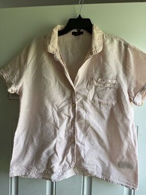 J. Crew light pink top with black label